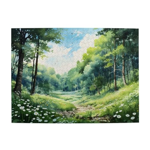 Mexpekil Waldlandschaft 500 Teile Puzzle für Erwachsene Holzpuzzles Erwachsene Puzzle Lernspiele für Erwachsene Geschenke Wohnkultur von Mexpekil