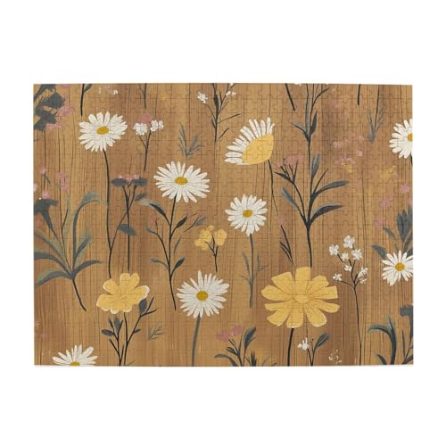 Mexpekil Wildblumen Holz 500 Teile Puzzle für Erwachsene Holzpuzzles Erwachsene Puzzle Lernspiele für Erwachsene Geschenke Wohnkultur von Mexpekil