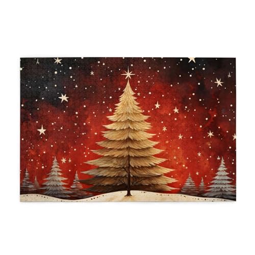 Mexpekil Xmas Tree 1000 Teile Puzzle für Erwachsene Holzpuzzles Erwachsene Puzzle Lernspiele für Erwachsene Geschenke Wohnkultur von Mexpekil