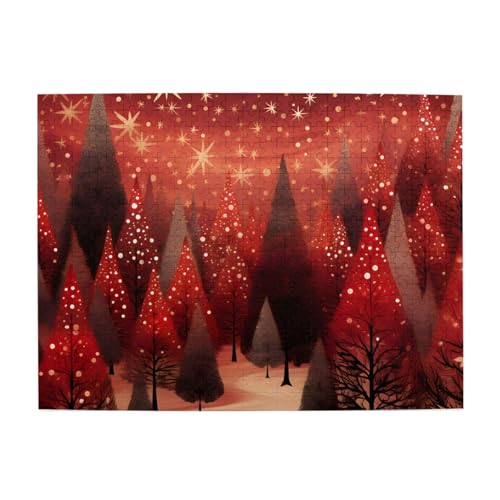 Mexpekil Xmas Trees Galaxy 500 Teile Puzzle für Erwachsene Holzpuzzles Erwachsene Puzzle Lernspiele für Erwachsene Geschenke Wohnkultur von Mexpekil