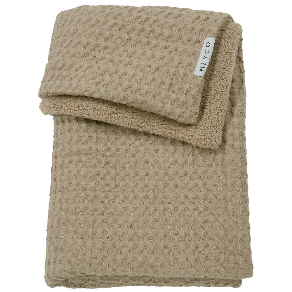 Meyco Crib Blanket Waffle Teddy - 100x150 cm von Meyco