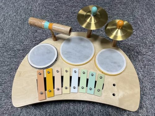 Baby-Musikinstrumente - Montessori-Holzspielzeug für Kleinkinder von 3 Jahren, Percussion-Instrumente Set mit modernem Boho-Xylophon für Kinder Vorschulbildung 3+ von Meytccve