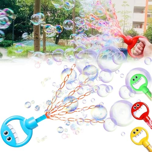 32-Hole Smiley Face Bubble Wand, 2024 New Five-Claw Bubble Wand Toy, 32-Hole Smiley Face Bubble Wand Toy, Suitable for Summer Toy Parties, Outdoor Activities, Birthday Gifts-Blue von MezHi