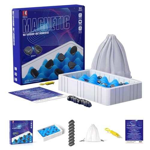 MezHi Magnetisches Schachspiel, Magnetisches Schachspiel, Magnetspiel, Magneteffekt-Schachbrett, Puzzle-Dame-Spiel, Schach magnetisch, Schachspiel magnetisch, Reiseschach magnetisch von MezHi