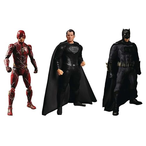 Mezco Justice League One:12 Zack Snyder´s Figuren Deluxe Set Set aus Superman, The Flash und Batman, aus Kunststoff. Hersteller von Mezco