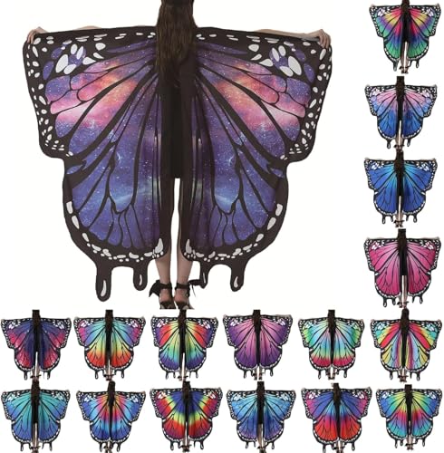 Damen Schmetterling Rock Schmetterling Kostüm Vintage Bequem Karneval Leuchten Festlich Mädchen 2025 Karnevalspartys Mottoparty Faschingskostüme Kostüm Schmetterling Erwachsene Zubehör Doppelseitig von Mfhmom