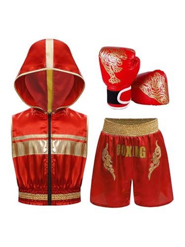 Miaeowve Kinder Junge MMA Anzug Hoodie Sportshirt Mit Shorts Sparring Handschuhe Kickboxer Kostüm Kampfsport Trainingsanzug Rot 110-116 Miaeowve Kinder Junge MMA Anzug Hoodie Sportshirt Mit Shorts Sparring Handschuhe Kickboxer Kostüm Kampfsport Trainingsanzug Rot 110-116 von Miaeowve