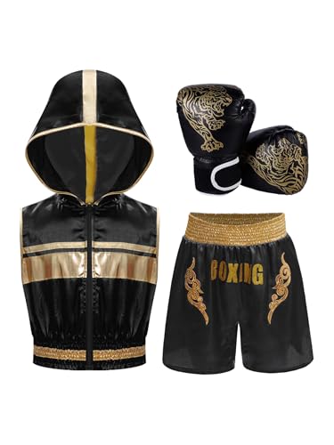 Miaeowve Kinder Junge MMA Anzug Hoodie Sportshirt Mit Shorts Sparring Handschuhe Kickboxer Kostüm Kampfsport Trainingsanzug Schwarz 146-152 Miaeowve Kinder Junge MMA Anzug Hoodie Sportshirt Mit Shorts Sparring Handschuhe Kickboxer Kostüm Kampfsport Trainingsanzug Schwarz 146-152 von Miaeowve