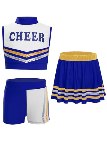 Miaeowve Kinder Mädchen Cheer Leader Outfit Ärmellos Cheer leaderinkleid Bauchfrei Tanz Top Mit Shorts Minirock Tanzkleidung Königsblau 122-128 Miaeowve Kinder Mädchen Cheer Leader Outfit Ärmellos Cheer leaderinkleid Bauchfrei Tanz Top Mit Shorts Minirock Tanzkleidung Königsblau 122-128 von Miaeowve