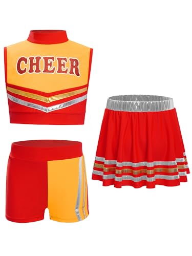 Miaeowve Kinder Mädchen Cheer Leader Outfit Ärmellos Cheer leaderinkleid Bauchfrei Tanz Top Mit Shorts Minirock Tanzkleidung Rot 170 Miaeowve Kinder Mädchen Cheer Leader Outfit Ärmellos Cheer leaderinkleid Bauchfrei Tanz Top Mit Shorts Minirock Tanzkleidung Rot 170 von Miaeowve