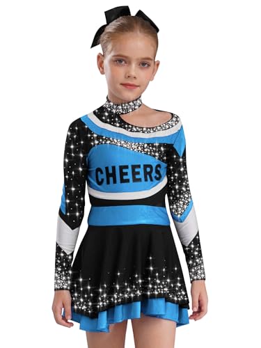 Miaeowve Kinder Mädchen Cheer Leader Outfit Langarm Crop Top Strass Glitzer Oberteil Farbblock Patchwork Tanzrock Rüschen Minirock Dancewear Hellblau 158-164 Miaeowve Kinder Mädchen Cheer Leader Outfit Langarm Crop Top Strass Glitzer Oberteil Farbblock Patchwork Tanzrock Rüschen Minirock Dancewear Hellblau 158-164 von Miaeowve