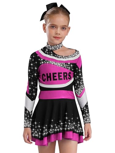 Miaeowve Kinder Mädchen Cheer Leader Outfit Langarm Crop Top Strass Glitzer Oberteil Farbblock Patchwork Tanzrock Rüschen Minirock Dancewear Hot Pink 170 Miaeowve Kinder Mädchen Cheer Leader Outfit Langarm Crop Top Strass Glitzer Oberteil Farbblock Patchwork Tanzrock Rüschen Minirock Dancewear Hot Pink 170 von Miaeowve