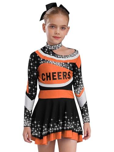 Miaeowve Kinder Mädchen Cheer Leader Outfit Langarm Crop Top Strass Glitzer Oberteil Farbblock Patchwork Tanzrock Rüschen Minirock Dancewear Orange 110-116 Miaeowve Kinder Mädchen Cheer Leader Outfit Langarm Crop Top Strass Glitzer Oberteil Farbblock Patchwork Tanzrock Rüschen Minirock Dancewear Orange 110-116 von Miaeowve