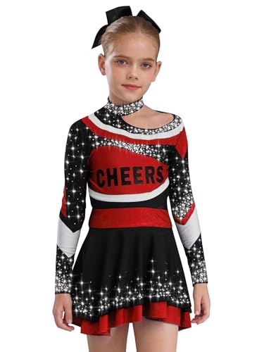Miaeowve Kinder Mädchen Cheer Leader Outfit Langarm Crop Top Strass Glitzer Oberteil Farbblock Patchwork Tanzrock Rüschen Minirock Dancewear Rot 158-164 Miaeowve Kinder Mädchen Cheer Leader Outfit Langarm Crop Top Strass Glitzer Oberteil Farbblock Patchwork Tanzrock Rüschen Minirock Dancewear Rot 158-164 von Miaeowve