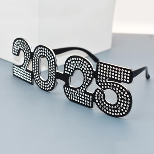 2025 Nummer-Brille, Happy New Year Brille, Diamant-Glitzer-Brille, Cosplay, Requisite, Weihnachten, Party, Dekoration, lustige Brille von Miaoyak