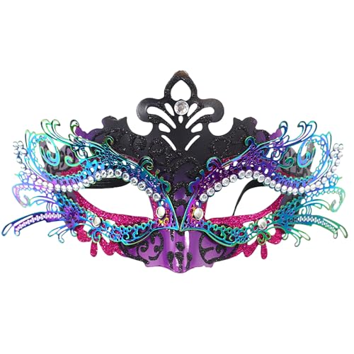 Iron Butterfly Maskerade Mask Half Face Hollow Eye Line Diamond Halloween Princess Mask Props Party Performance Accessories von Miaoyak