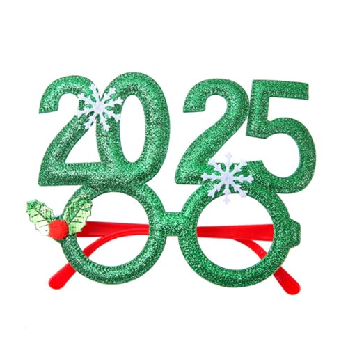 Miaoyak 1 Stück 2025 Neujahr einzigartige Zahl Xmas Brille Dekor für Party, Silvester Foto Requisiten Kit, Geschenke für Kinder und Erwachsene von Miaoyak