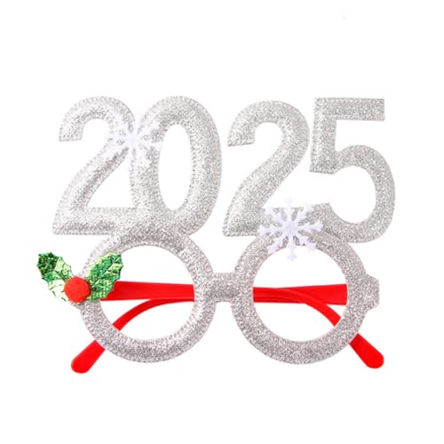 Miaoyak 1 Stück 2025 Neujahr einzigartige Zahl Xmas Brille Dekor für Party, Silvester Foto Requisiten Kit, Geschenke für Kinder und Erwachsene von Miaoyak