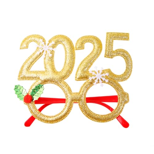 Miaoyak 1 Stück 2025 Neujahr einzigartige Zahl Xmas Brille Dekor für Party, Silvester Foto Requisiten Kit, Geschenke für Kinder und Erwachsene von Miaoyak