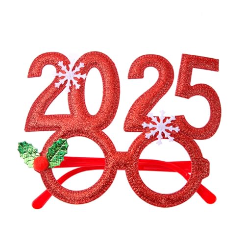 Miaoyak 1 Stück 2025 Neujahr einzigartige Zahl Xmas Brille Dekor für Party, Silvester Foto Requisiten Kit, Geschenke für Kinder und Erwachsene von Miaoyak