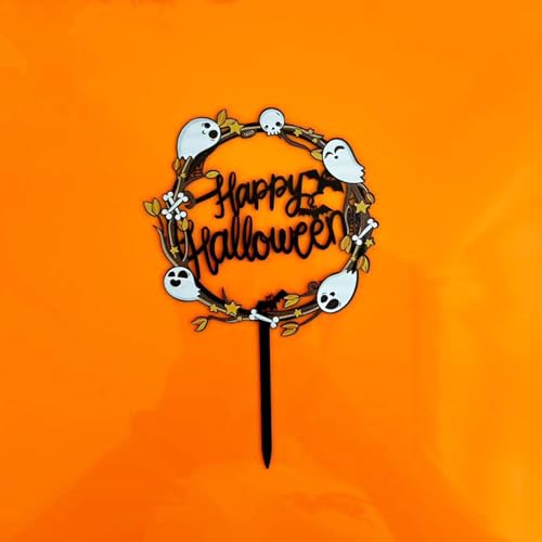 Miaoyak Halloween Castle Cake Topper Dessert Acryl Dekoration Hexe Geist Kürbis Spinne Party Supplies Kuchen Topper Dessert Werkzeuge von Miaoyak