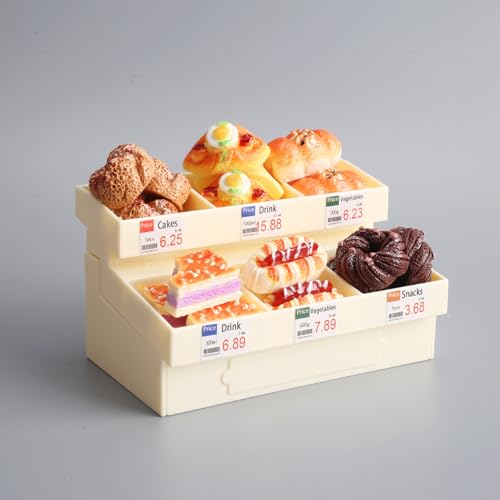 Puppenhaus-Miniatur-Präsentationsständer für Lebensmittel, für Kuchen, Brot, Dessert, Schrank, Kanto, Kochen, Speisekammer, Möbel, Modell-Szene, Requisiten von Miaoyak