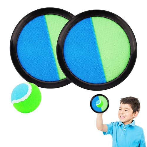 Klettballspiel, mit 2 Fangscheiben 1 Bälle, Klettballspiel für Kinder ab 3 4 5 6, Ballspiele für Draußen Kinder, Outdoor Spiele für Kinder Wurf- und Fangspiel, Spielzeug Outdoor Gartenspielzeug von Miayical