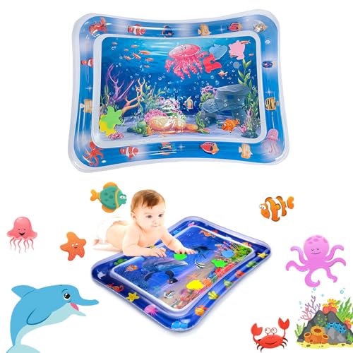 Wassermatte Baby Spielzeug, 66CM Wasserspielmatte Baby, Wassermatte Sensorisches Spielzeug, Sommer Wasserspielmatte, Wasserspielmatte für Kinder, Spaßaktivitäten für das Wachstum von Miayical