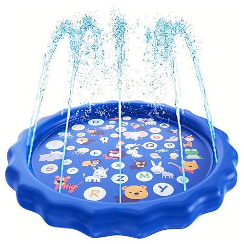 Splash Pad, 170CM Sprinkler Wasser-Spielmatte, Splash Play Matte,Garten Kinder Spielzeug Sprinklerpool, Wasserspielzeug Hund Pool, Kinder Sprinkler mit Antirutschfunktion, für Baby Party Outdoor Splash Pad, 170CM Sprinkler Wasser-Spielmatte, Splash Play Matte,Garten Kinder Spielzeug Sprinklerpool, Wasserspielzeug Hund Pool, Kinder Sprinkler mit Antirutschfunktion, für Baby Party Outdoor von Miayical