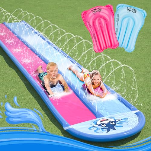 MicaYoung Wasserrutsche Water Slide (610cm x 178cm) mit 2 Bodyboards Outdoor Wasser Rutsche für Kinder Sommer von MicaYoung