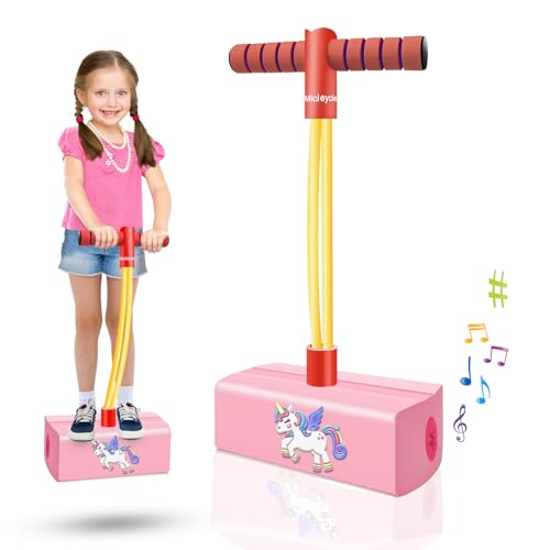 Einhorn Geschenke für Mädchen Outdoor Spielzeug Garten Spielzeug Mädchen Spielzeug Geschenke, Schaumstoff Pogo Stick Jumper für Kinder - Spaß und sichere Pogo Stick für Kleinkinder von Micieycle