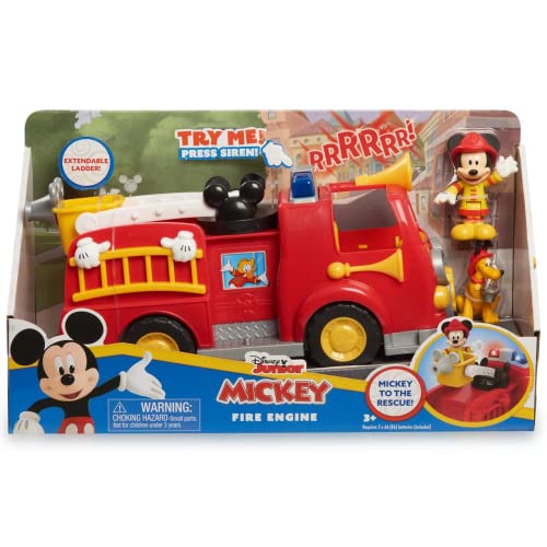 Mcc00 Mickey, Feuerwehrwagen, mit Geräuschen und leuchtenden Funktionen, 2 Figuren inklusive, Spielzeug für Kinder ab 3 Jahren, Spielzeug für Kinder ab 3 Jahren von Disney