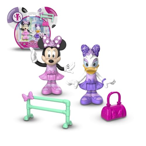 Giochi Preziosi Disney Minnie, Minnie, 2 Figuren, beweglich, 7,5 cm mit Zubehör, Ballerina, Spielzeug für Kinder ab 3 Jahren, MCN172 von Giochi Preziosi