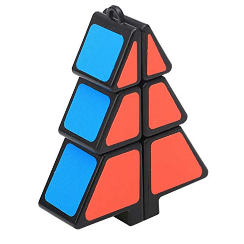 Weihnachtsbaum-Würfel,Puzzle-Spiel für Erwachsene und Kinder Mini-Puzzle Weihnachtsbaum,Speed Cube Puzzle Anhänger kreatives Spielzeug,Weihnachtsbaum Form Magic Cube,1X2X3 Würfel (Black) von Micozy