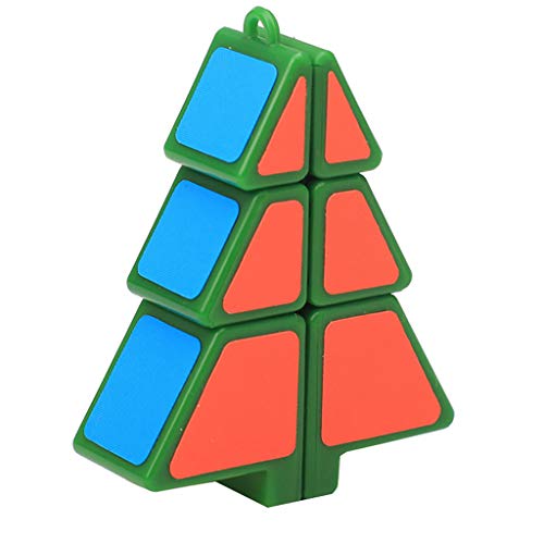 Weihnachtsbaum-Würfel,Puzzle-Spiel für Erwachsene und Kinder Mini-Puzzle Weihnachtsbaum,Speed Cube Puzzle Anhänger kreatives Spielzeug,Weihnachtsbaum Form Magic Cube,1X2X3 Würfel (Green) von Micozy