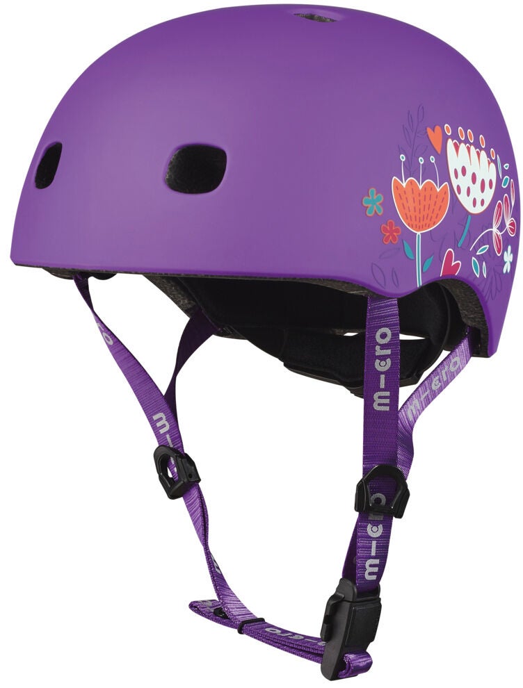 Micro Fahrradhelm, Floral Purple, S von Micro