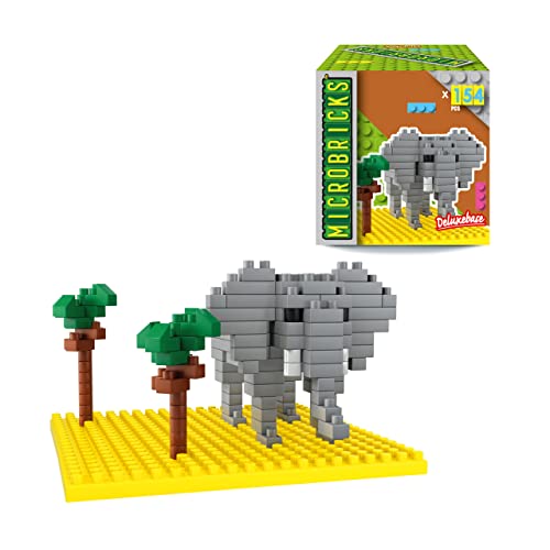 Microbricks - Elefant von Deluxebase. Mini-Block-Safari-Puzzle. Einfach zu bedienendes 3D-Puzzle für Kinder im Tiere-Stil von Microbricks