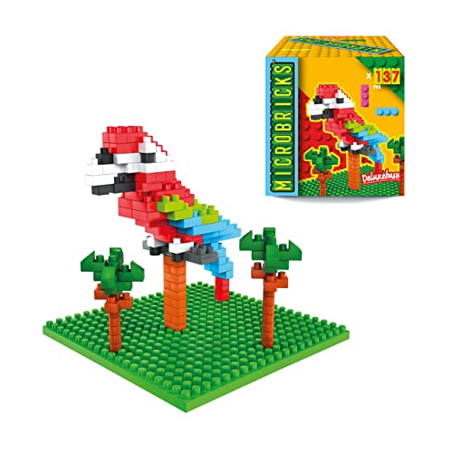 Microbricks - Papagei von Deluxebase. Mini-Block-Vogel-Puzzle. Einfach zu bedienendes 3D-Puzzle für Kinder im Tiere-Stil von Microbricks