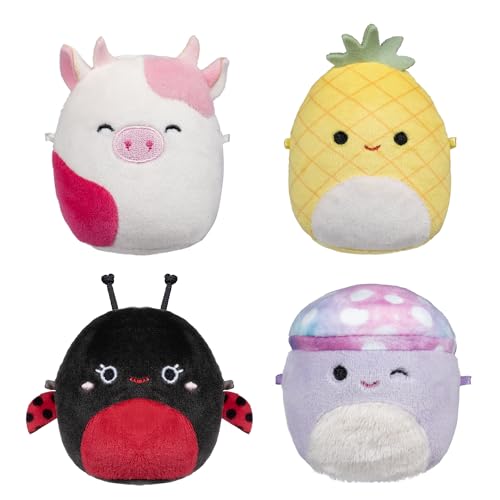 Micromallows SQMM0067-4er-Pack, superweiche Mini-Squishmallows, 6.5 cm Plüschfiguren von Micromallows