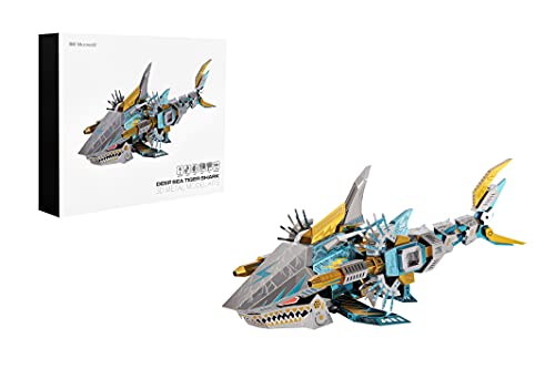 Microworld 3D -Metall -Puzzle, mechanischer Tigerhai von Deep Sea Metal Model Kits, DIY Challenge Geschenke Spielzeug für Erwachsene Teenager von Microworld