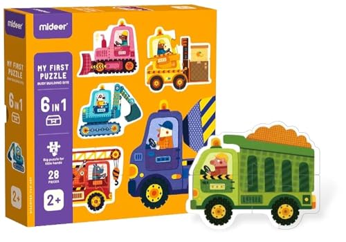 Mideer Mein erstes Puzzle - Kinder Puzzles Alter 2 - Jungen Puzzles Alter 2+ - Transport Puzzle Kinder (beschäftigte Baustelle) von Mideer