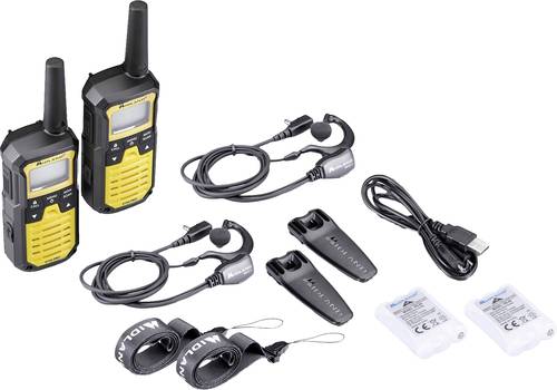 Midland XT50 Pro Koffer Gelb C1464.01 PMR/LPD-Handfunkgerät 2er Set von Midland