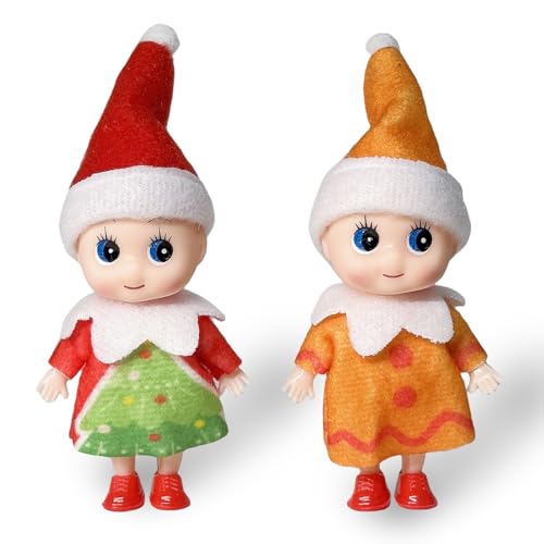 Mienocol Baby-Elfen-Puppe für Jungen und Mädchen, schlafende Weihnachtselfe, kleine Weihnachtselfen, Weihnachtstradition, Mini-Elfen-Babypuppe von Mienocol