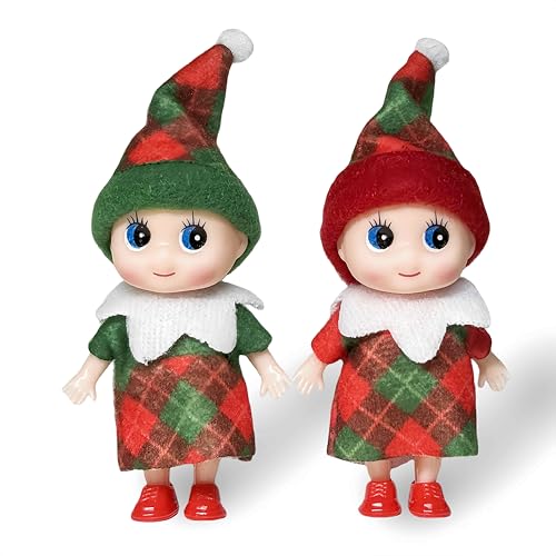 Mienocol Baby-Elfen-Puppe für Jungen und Mädchen, schlafende Weihnachtselfe, kleine Weihnachtselfen, Weihnachtstradition, Mini-Elfen-Babypuppe von Mienocol