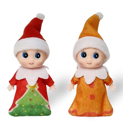 Mienocol Baby-Elfen-Puppe für Jungen und Mädchen, schlafende Weihnachtselfe, kleine Weihnachtselfen, Weihnachtstradition, Mini-Elfen-Babypuppe von Mienocol