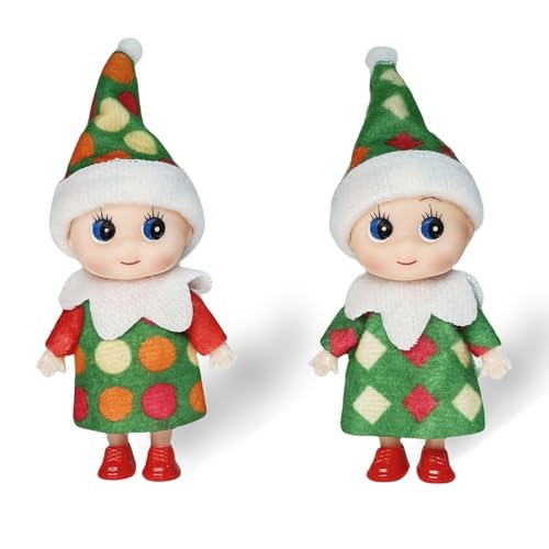 Mienocol Baby-Elfen-Puppe für Jungen und Mädchen, schlafende Weihnachtselfe, kleine Weihnachtselfen, Weihnachtstradition, Mini-Elfen-Babypuppe von Mienocol