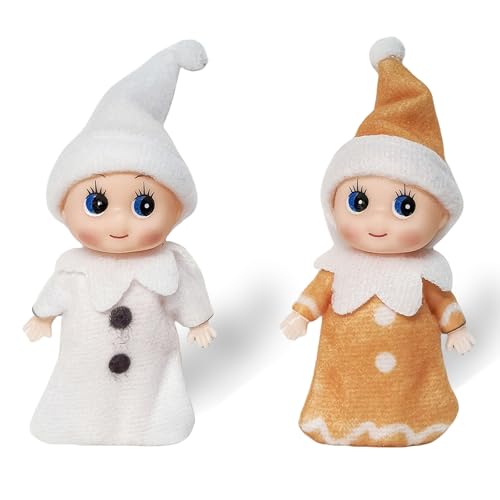 Mienocol Baby-Elfen-Puppe für Jungen und Mädchen, schlafende Weihnachtselfe, kleine Weihnachtselfen, Weihnachtstradition, Mini-Elfen-Babypuppe von Mienocol