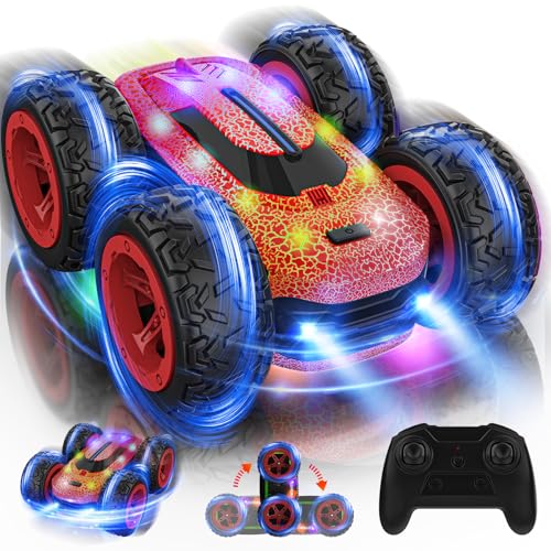 Ferngesteuertes Auto ab 5 6 7 8 9 10+ Jahre, 4WD Offroad RC Autos Spielzeug Jungen Mädchen Geschenk Kinder Garten Draußen, 180° Flip Stunt Car Toy mit Fernbedienung und LED Outdoor Kinderspielzeug von Mieryd