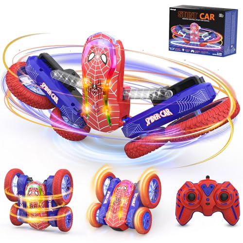 Ferngesteuertes Auto Spider, RC Stunt Crawler Car 4WD mit Fernbedienung LED Blinken 180°Flip Kinder Junge Mädchen Spielzeug Geschenk Geburtstag Weihnachten Indoor Outdoor Spiele Monster Truck Toy von Mieryd