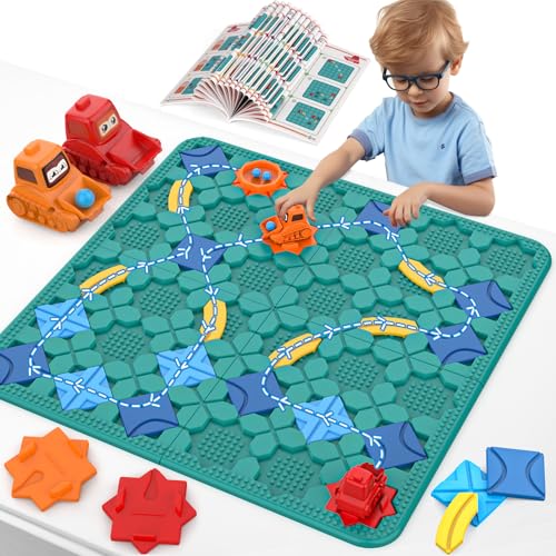 Logikstraßenbauer für Kinder, 56 x 56 cm, Puzzle, Labyrinth, Brettspiele, Logikspiel, Montessori Spielzeug, Lernspielzeug, Geschenk für Jungen und Mädchen von Mieryd